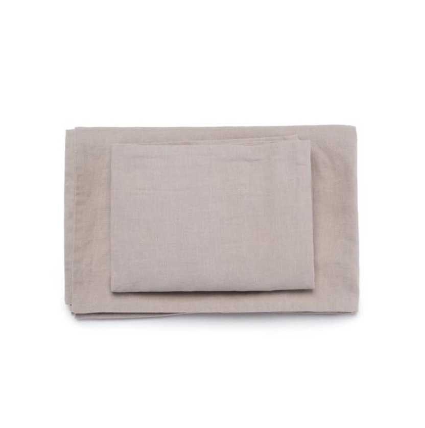 Hampshire Linen Cotton Blend Queen Sheet Set - Grant Beige 