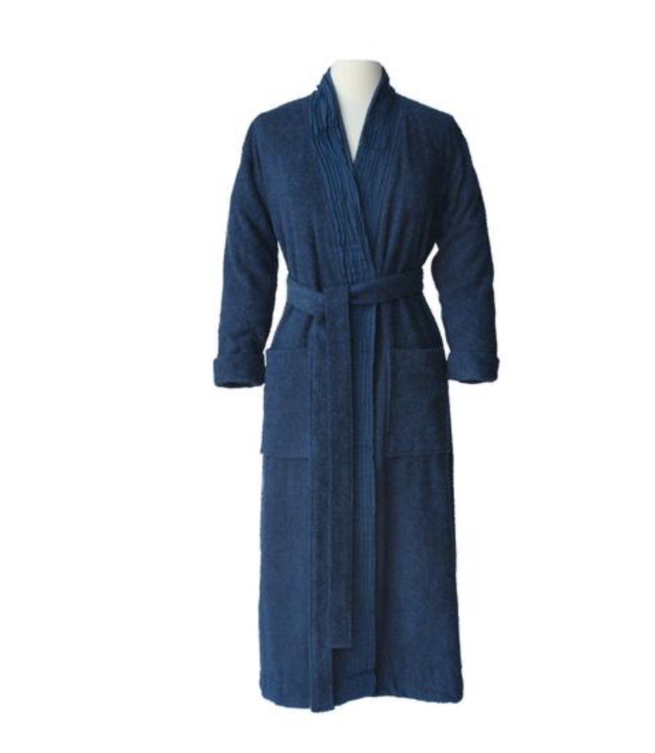 Pleated Robe - Marine Blue