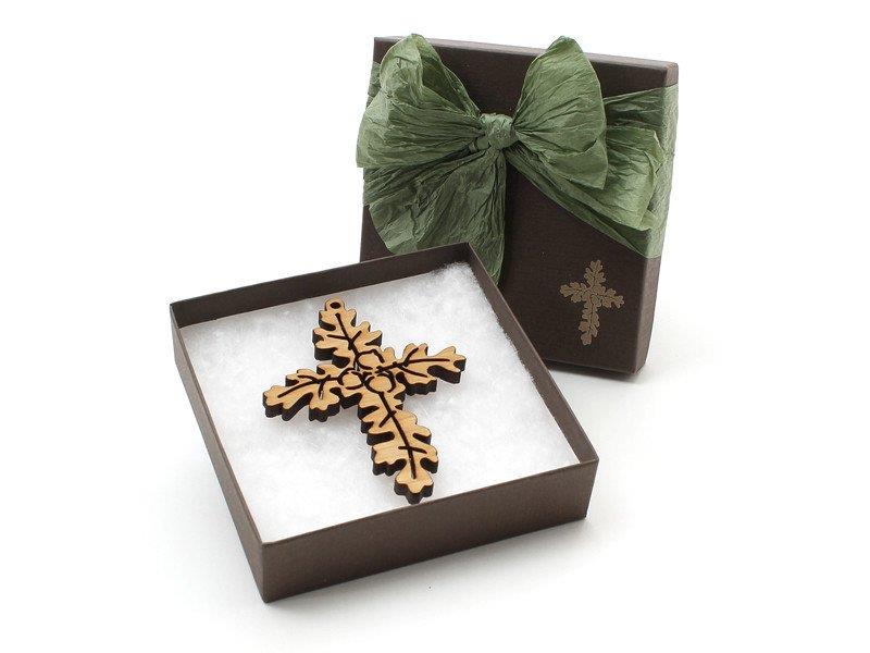 Timber Green Woods - Sedona Oak Cross Ornament Gift Box 