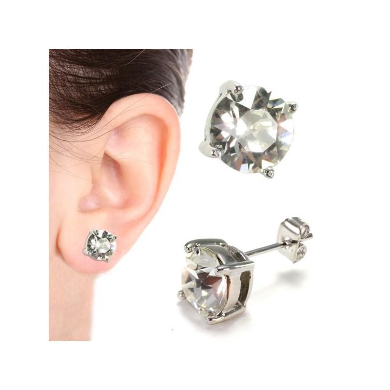 Solitaire Stud Earrings 8mm Made with SWAROVSKI ELEMENTS