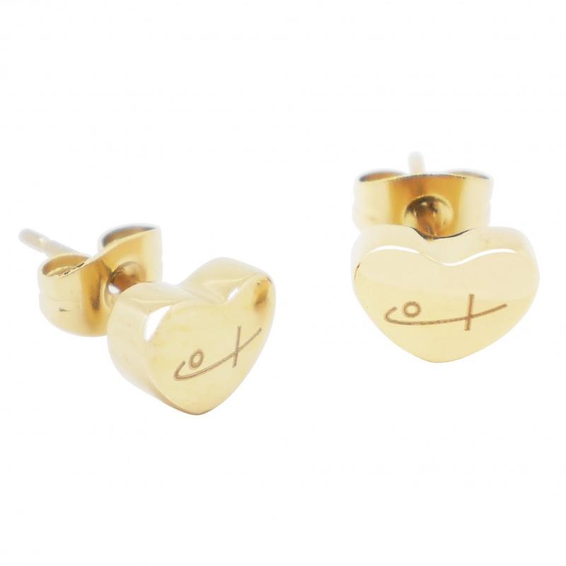 Tiny Heart Stud Earrings - Gold (SS)