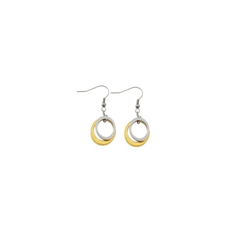 Two Tone Shuzi Hoop Earrings (SS)