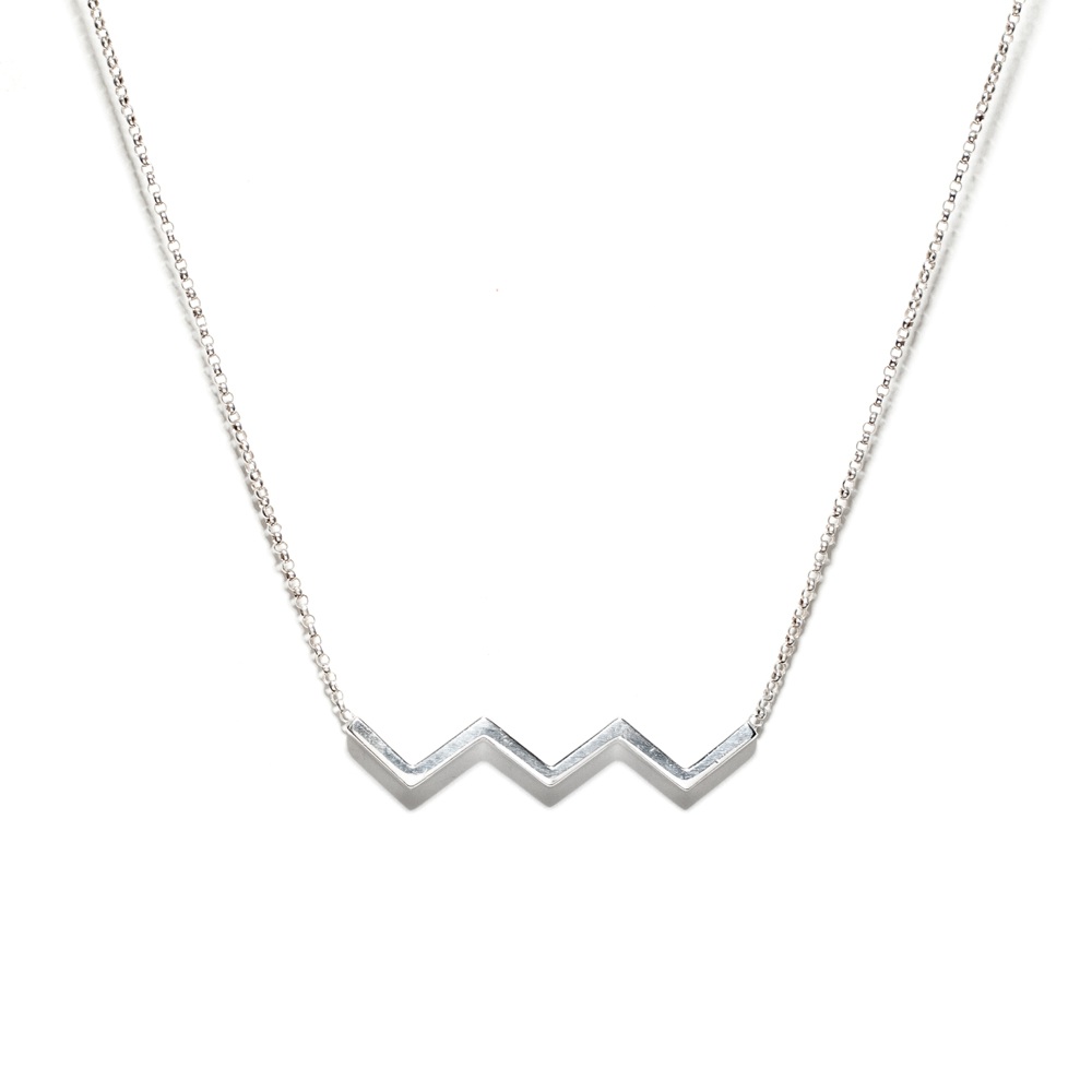 Zig Zag Necklace Sterling Silver